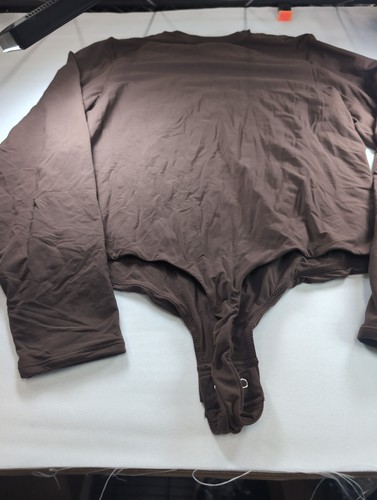 SKIMS Cotton Rib Long Sleeve Bodysuit Cocoa 2X NWT AP-CRW-0739 - Picture 2 of 3