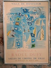 ORIGINAL 1954 Ville De Honfleur Hommage Raoul Dufy Salles de Hotel Ville Poster