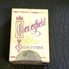 Vintage Advertising CHESTERFIELD Cigarettes Cigarette Pocket Ashtray Metal Slide