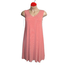 Style & Co Women Flip Flop Dress 1X Red White Striped Nautical Candy Cane Resort
