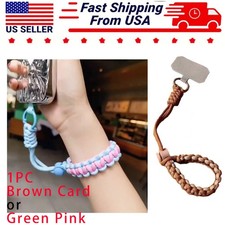 1-Pack Durable Braided Phone Lanyard Short Wrist Strap for Outdoor Anti-Loss Use