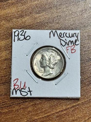 1936 P Mercury Dime Gem BU Uncirculated MS+ FB Full Bands Superb Coin (Raw16287)