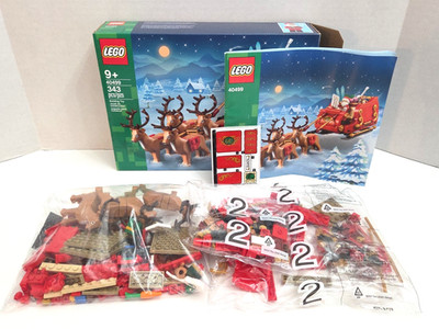 Lego 40499 Santa's Sleigh 100% Complete Set w/ Sealed Bag 2 Box