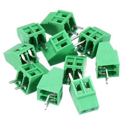 10PCS 2-Pin PCB Mount Screw Terminal Block Connectors 2.54mm/0.1'' Pitch
