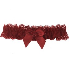 Womens garters Wedding Garters for Bride with Bow burgundy Garter 1-burgundy