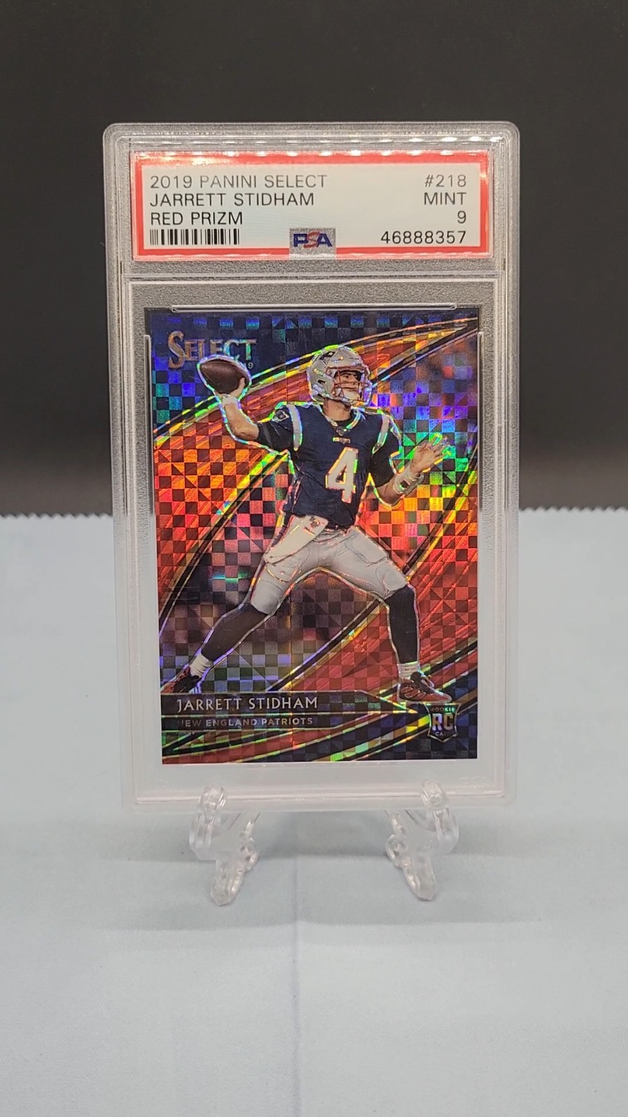 2019 Panini Select Field Level Jarrett Stidham #218 RED Prizm /49 RC PSA 9