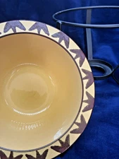 Chocolate Fondue Set Yellow Hand Painted Switzerland Toblerone  Vintage