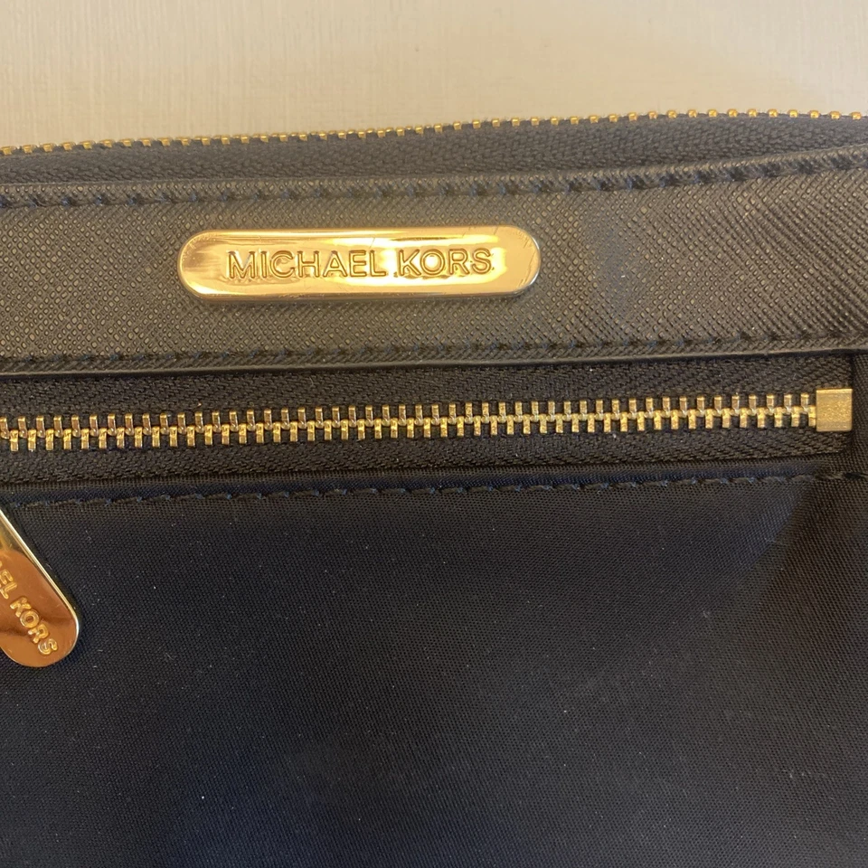 Michael Kors Black Nylon Zip with Gold Zipper Around Full Size Wallet  - Image 2 of 4
