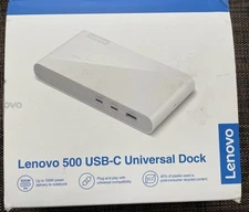 Lenovo 500 USB-C Universal Dock – Laptop USB C Docking Station New Open Box