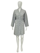 Doen Women's Wrapped Floral Printed Belted Waist Short Mini Cotton Dress Size L