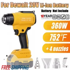 NEW for Heat Gun Hot Air Gun For Dewalt 20V Max Li-ion Battery w/4 Nozzles 360W.