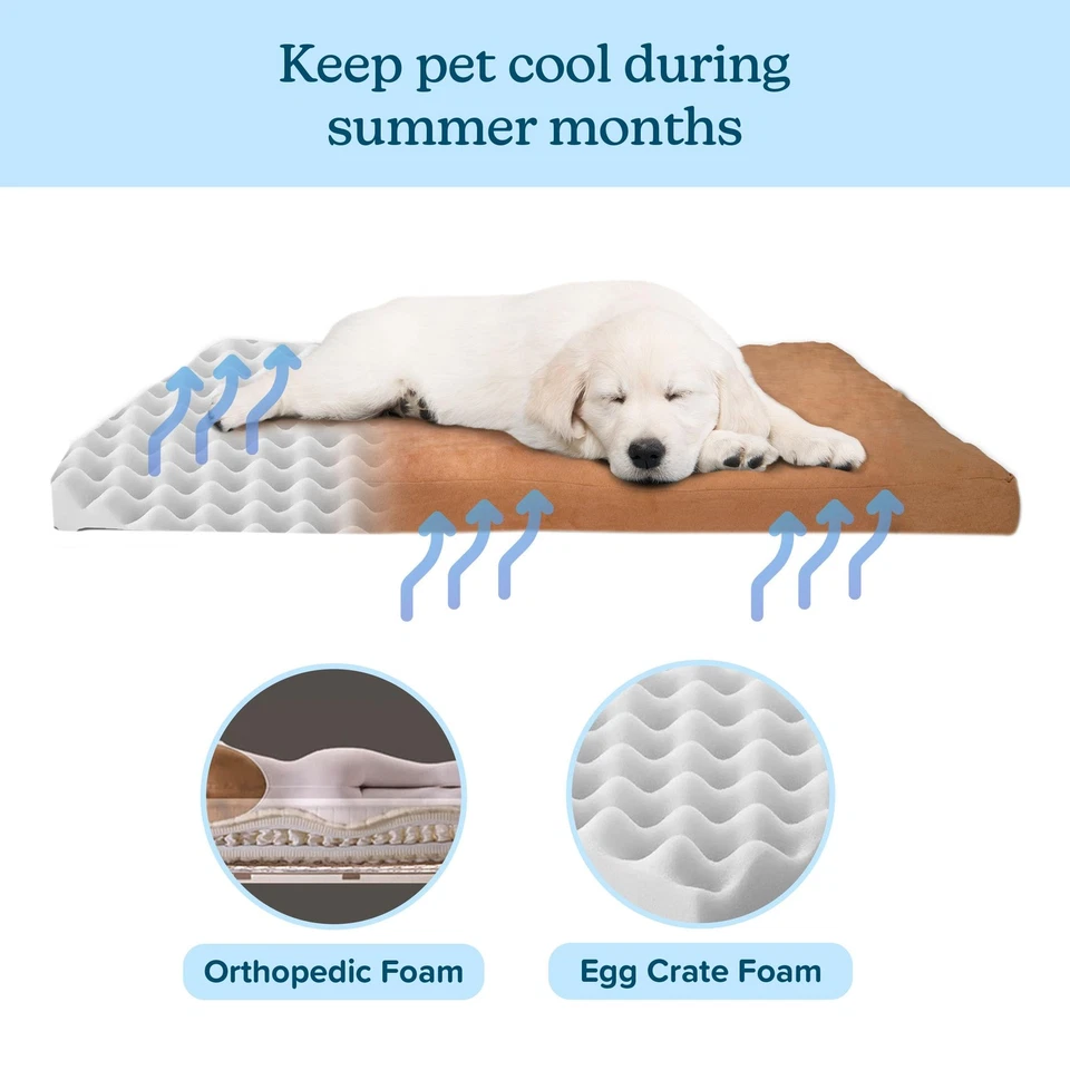 PETMAKER Orthopedic Super Foam Pet Bed - 27 x 36 inches - Clay - Image 3 of 4