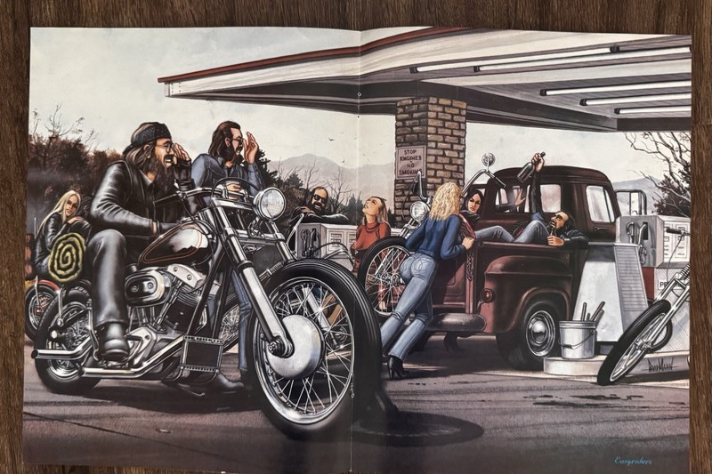 “C’mon Girls Push” Vintage Easyriders David Mann 1981 Magazine Centerfold