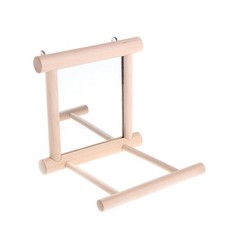 Interactive Parrot Playtime Perch Bird Mirror for Cage Parakeet Toys