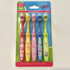 Peppa Pig Kids Toothbrush BrushBuddies 5- Pack - Brand New and Sealed
