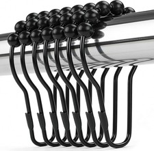 Shower Curtain Hooks Rings, Rustproof Metal Shower Curtain Rings for Bathroom