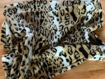 Faux Fur pile fabric Snow Leopard  sold by the yard