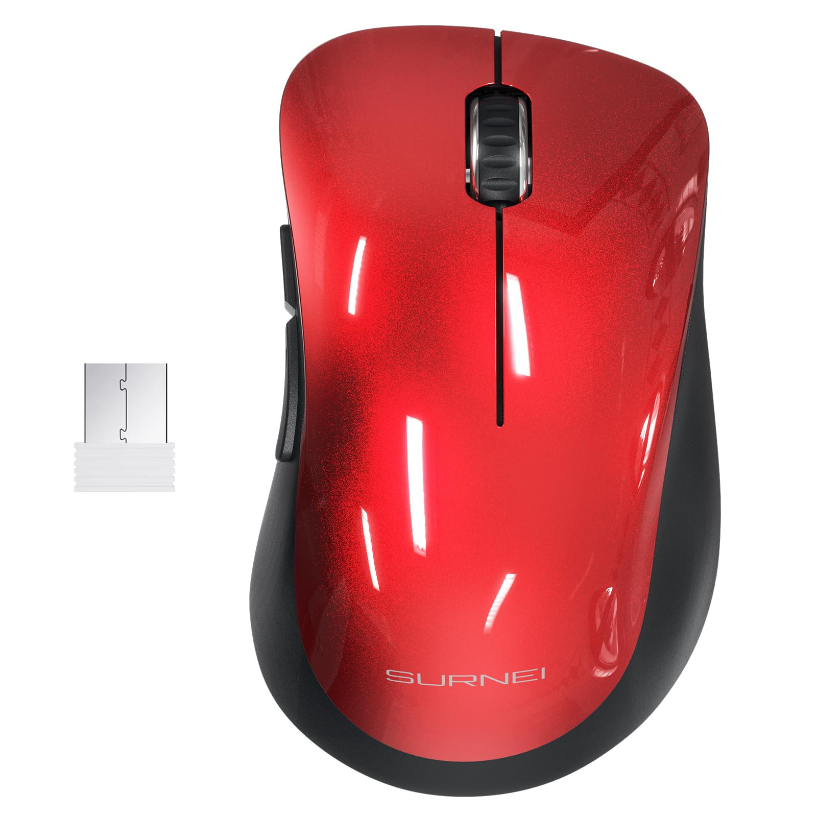 2.4GHz Silent Wireless Mouse, 1200 DPI Optical Cordless Mouse with USB Receiv...
