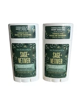 (2) Schmidt's Natural Deodorant Sage Vetiver 2.65 oz Aluminum Free