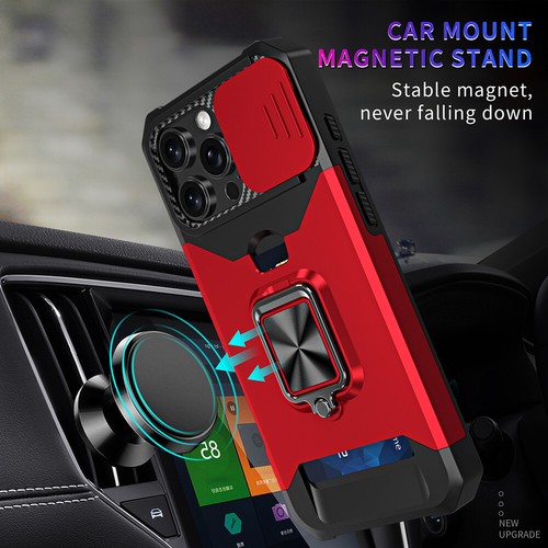Hülle Für iPhone 16 15 14 Plus 13 12 11 Pro Max Kartenhalter Stoßfest Ring Case - Bild 10 von 34