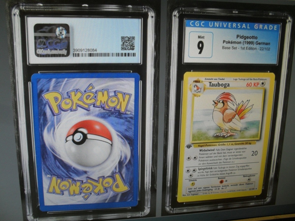 CGC 9 Graded Pidgeotto Tauboga German 22/102 1st edition Base rare
