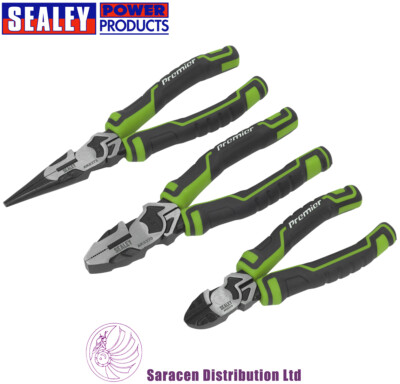 #ad SEALEY 3 PIECE HIGH LEVERAGE PLIERS SET HI VIS GREEN AK8376HV GBP 30.89