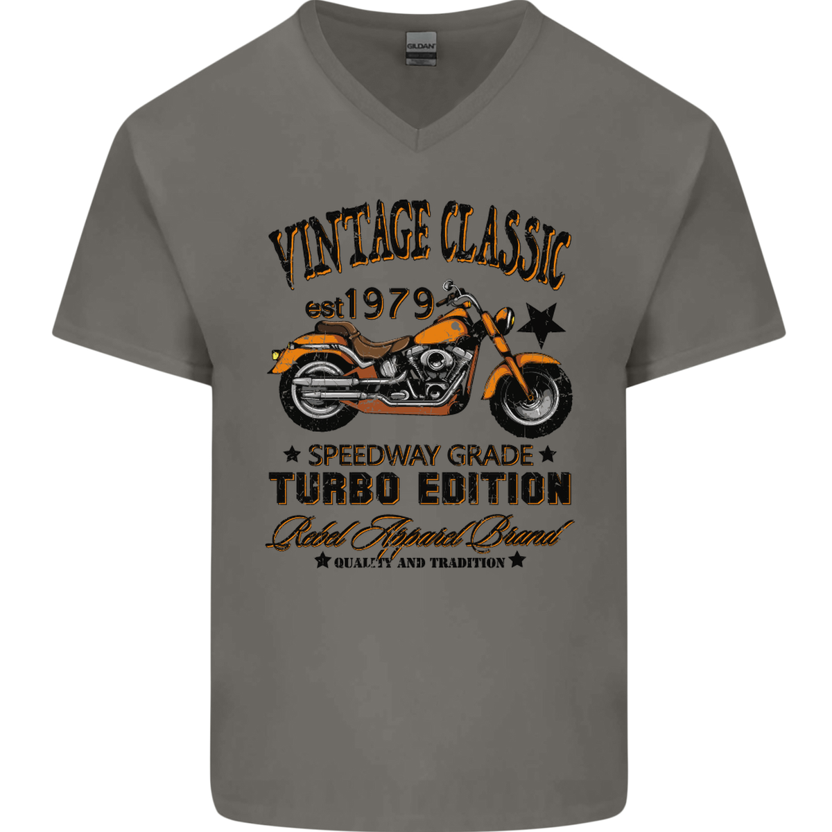Vintage Classic Motorcycle Motorbike Biker Mens V-Neck Cotton T