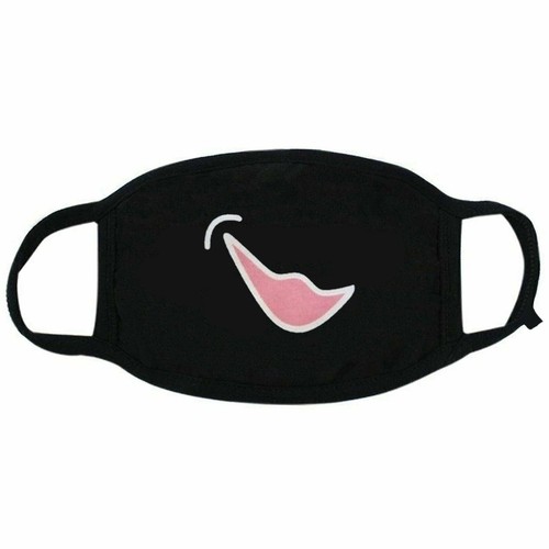 Handmade Anime Cartoon Inspired Expression New Cotton Face Mask Cover - Black - Picture 43 of 90