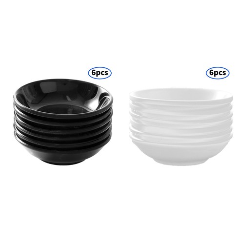 6 Pcs Melamine Dipping Bowls Sauce Round small Dishes Unbreakable Heat-Resistant - Picture 1 of 22