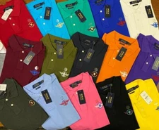 Men's Slim-Fit Causal Cotton Polo T-shirt Shirt Contrast Jersey Short Sleeve 