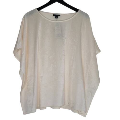 Alfani Top Large Cream Pullover Short Sleeve Antique White Lagenlook