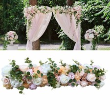 Artificial Silk Flower Row Panel Wedding Draping Floral Garland Backdrop 100cm