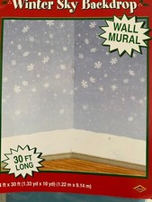 Beistle Insta-Theme Winter Sky Backdrop Wall Mural 4ft x 30ft