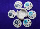 Marble Coaster set semi precious stones handmade floral Inlay Home Decor