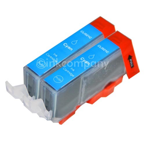 2 Canon + Chip CLI-521 Cyan Mp 990 Mx 860 Ip 3600 Ip 4600 IP4700 Tinte Neu-image