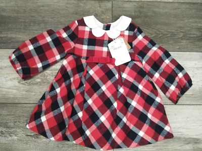 mayoral holiday dress Baby 12mo RED / MULTI Plaid Yellow Homecoming dress