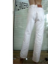 JEANS BLANC H.LANDERS T 36 US 26 BRAGUETTE RIVETS 100 % COTTON NEUF