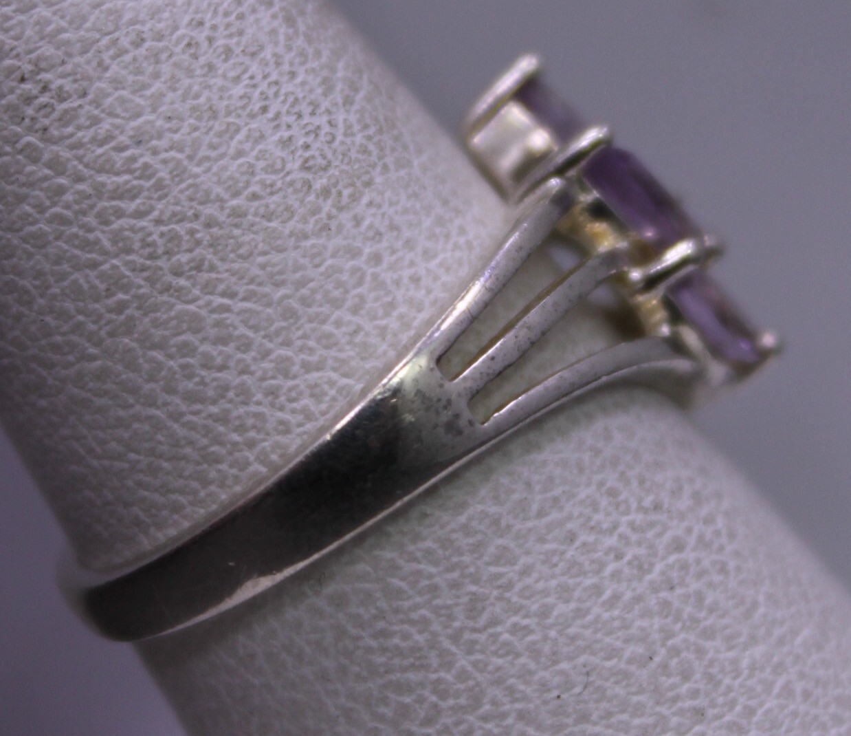 SIZE 8 ~ Vintage AVON RJ Sterling Silver & Pink/White Gemstone Inlay ...