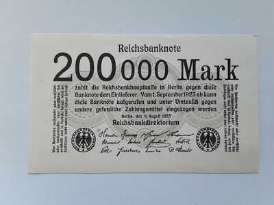 ドイツ 1923年 ノートゲルト 200000マルク【確認用】 Germany 200000 Mark Reichsbanknote 1923 | eBay