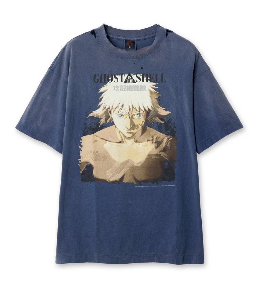 Camiseta SAINT Mxxxxxx x GHOST IN THE SHELL SS Azul Marino Foto 2 de 4