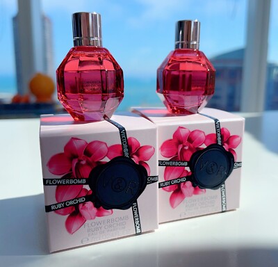 NIB Viktor&Rolf Flowerbomb RUBY ORCHID Eau De Parfum EDP 7ml/0.24oz X 2pc, 14ml