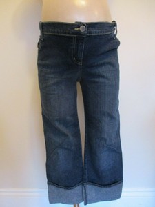 cropped turn up jeans