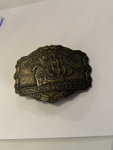Livingston and Wells & Co Brass Belt Buckle