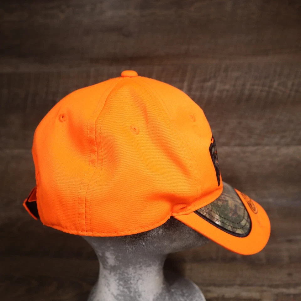 Realtree Team Adult Orange & Camo Visor Cap Hat Adjustable Strapback - Image 3 of 4