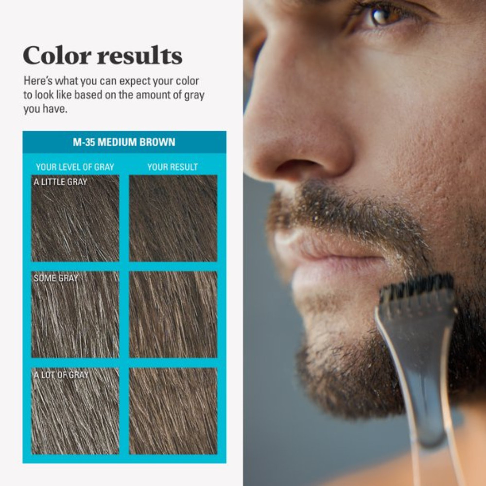 2 PK Just For Men Mustache Beard Beard Coloring for Gray Hair Medium Brown M-35