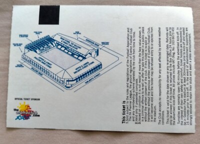 12-8-2000 Joe Parkinson Testimonial Ticket Everton v Manchester