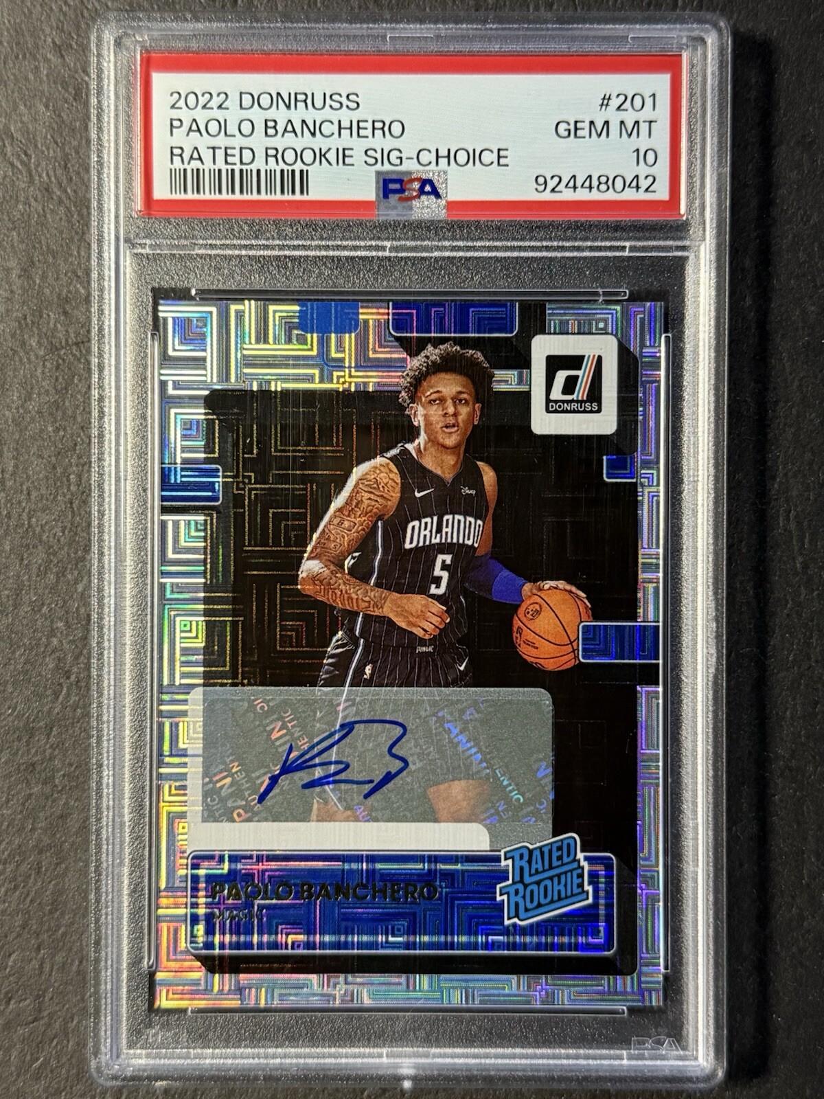 2022-23 Panini - Donruss Paolo Banchero Rated Rookie Sig-Choice Auto PSA 10 #201