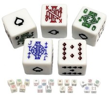 BOGO 5 White Poker Dice Spades Ace - Get 2nd Dice Set Your Choice Match or Mix