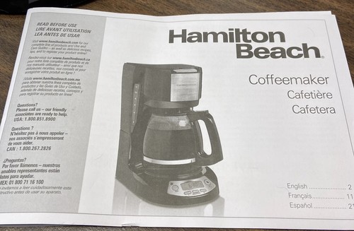 Hamilton Beach Coffeemaker 12 Cup Programmable 3 Settings #49615 - 第 2/12 張圖片