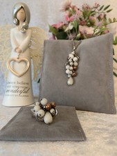 Fabulous T. H. Baker Sterling Silver Pendant Necklace & Matching Ring (UK L) Set